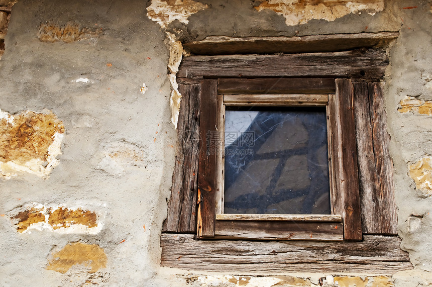 旧窗口房子框架损害国家反射棕色玻璃怀旧木头乡村图片