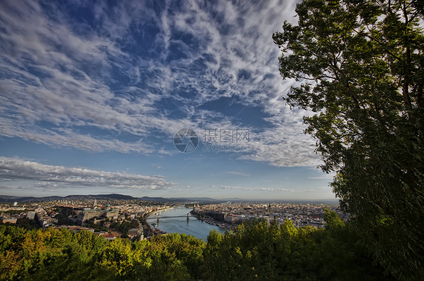 布达佩斯市城市景观房子地标首都风景历史地平线议会天线图片