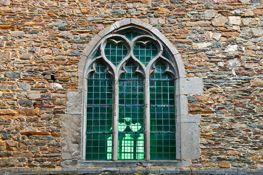 窗户绿色建筑安全教会玻璃风格反射历史性彩色装饰图片