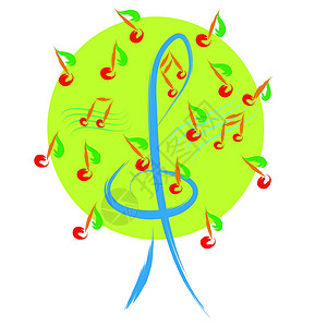 音乐树白色创造力装饰品叶子海浪网络艺术草图笔记曲线背景图片