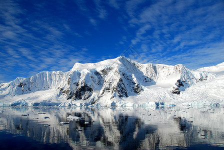 蓝海冰山南极和蓝海背景