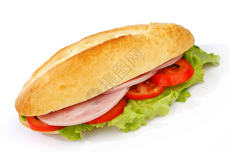 火腿和奶酪卷轴以火腿和新鲜蔬菜为三明治特写三明治美食熟食早餐洋葱面包食物午餐垃圾叶子沙拉背景