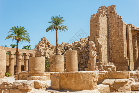 欧西里斯埃及卡纳克寺庙古老废墟发掘建筑学艺术狮身文化建筑柱子法老雕刻背景