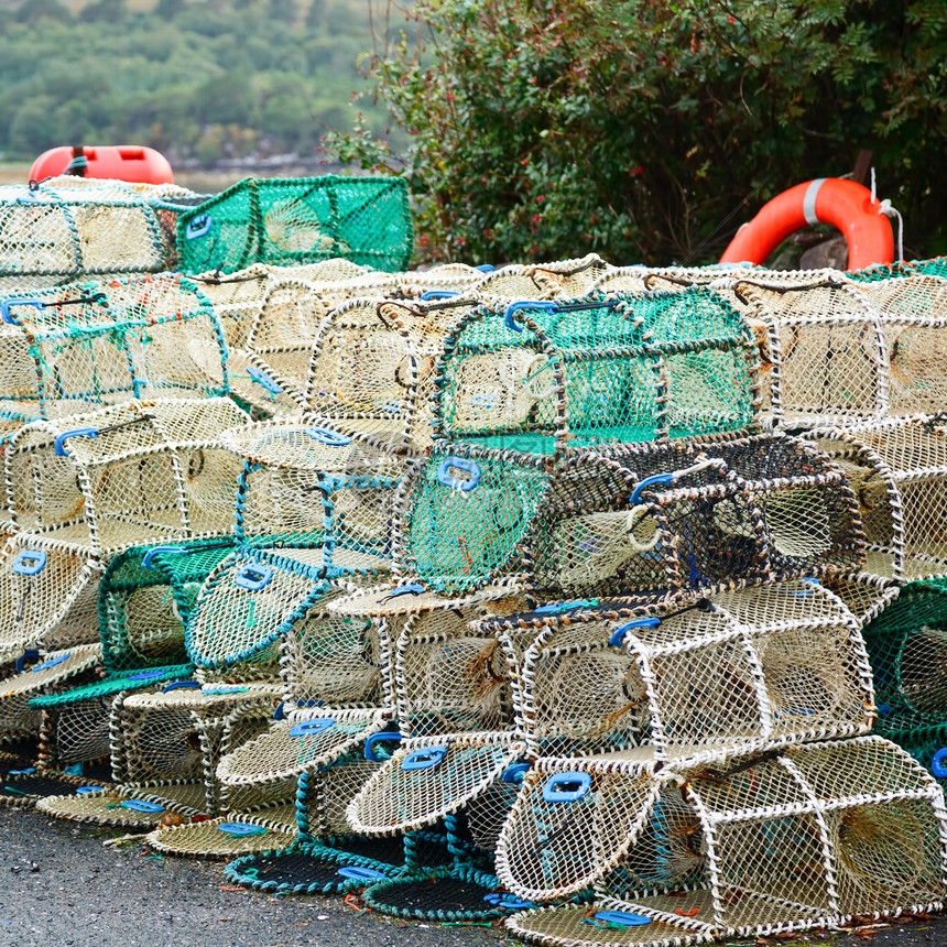 龙虾锅钓鱼码头海鲜陷阱航海港口团体螃蟹图片