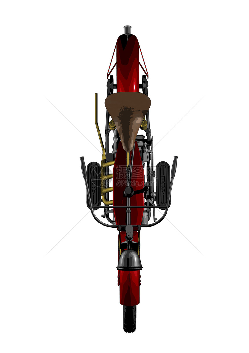 1924年1月19日把手摩托车红色引擎座位车轮图片