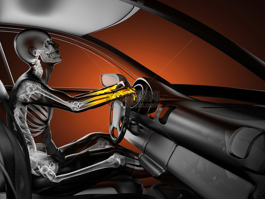 带有驱动器的透明汽车概念身体跑车扫描速度涡轮轮子运输曲线驾驶骨骼图片