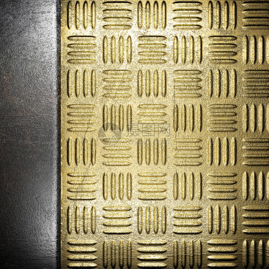 金金的金属盘子酒吧炼铁插头艺术框架边界木板合金建造图片