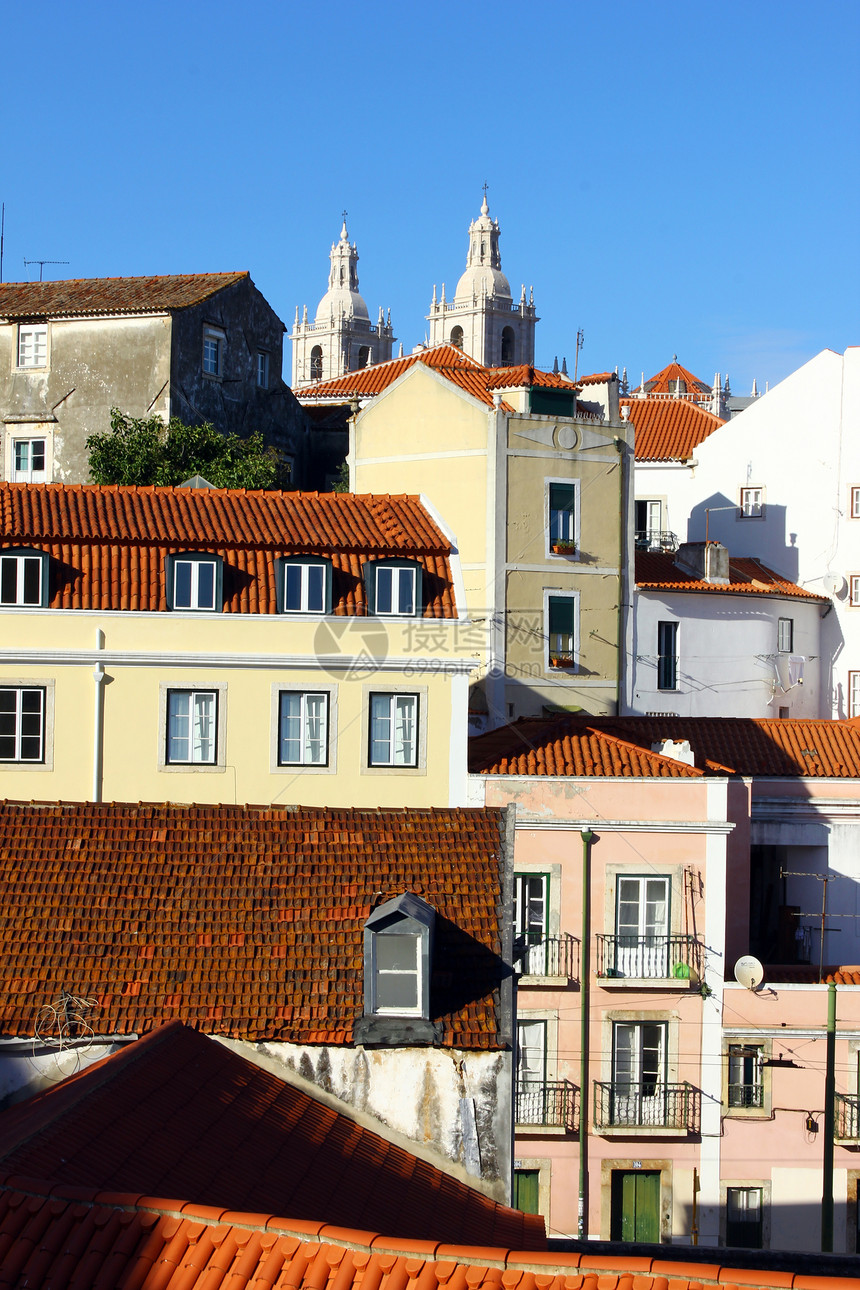 葡萄牙里斯本阿尔法马日落地标历史教会城市地平线建筑学建筑旅游景观图片
