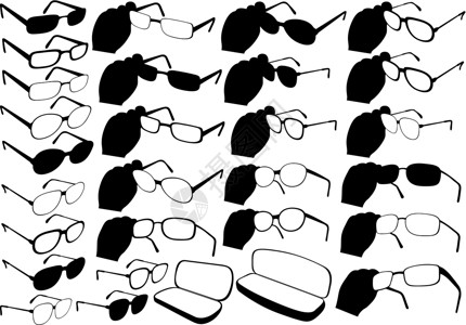 眼镜盒3d 色眼镜插画