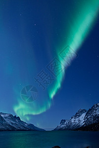 极光区寒冷的挪威高清图片
