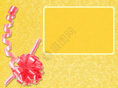 中文新年贺卡红色黄色文化金子卡片传统墙纸框架吉祥丝带背景图片