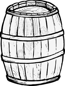 44加仑桶旧桶爆炸性古董化学品插图卡通片增值税白色液体橡木插画