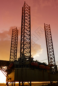 埃斯比约丹麦石油钻井机活力港口力量工业日落技术平台石油背景