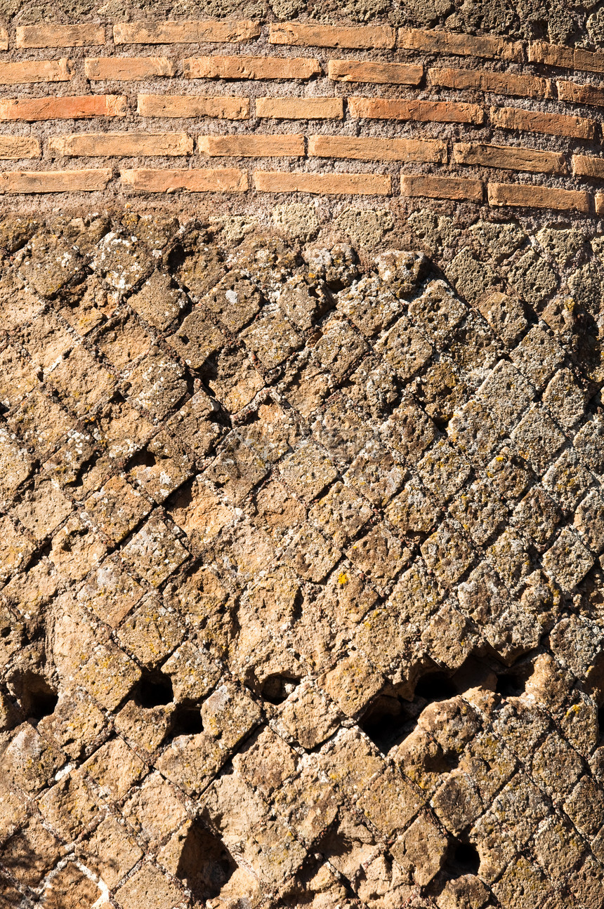 古罗马砖墙的详情古董城市废墟别墅柱子旅游建筑历史石头图片