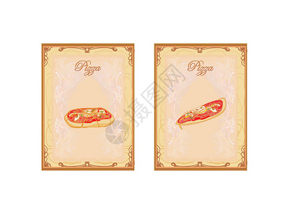 双拼披萨海报披萨菜单卡设计图片