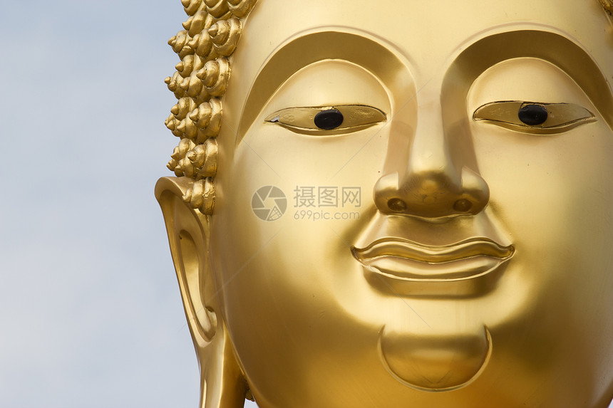 佛的笑容宗教墙纸青铜帆布信仰智慧文化艺术雕塑插图图片