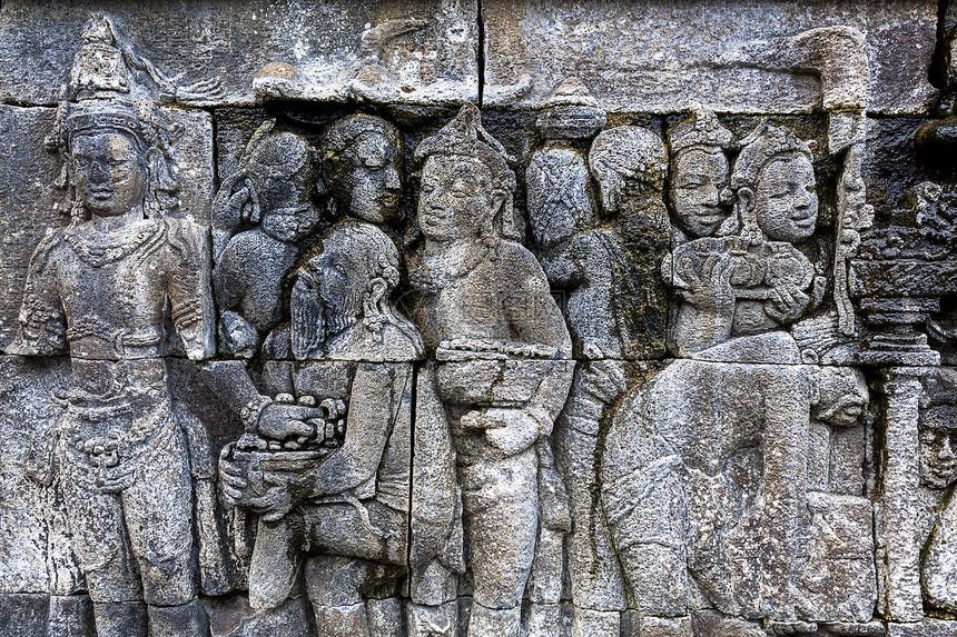 Borobudur寺庙雕刻石文化佛塔雕塑崇拜吸引力仪式宗教世界纪念碑旅行图片