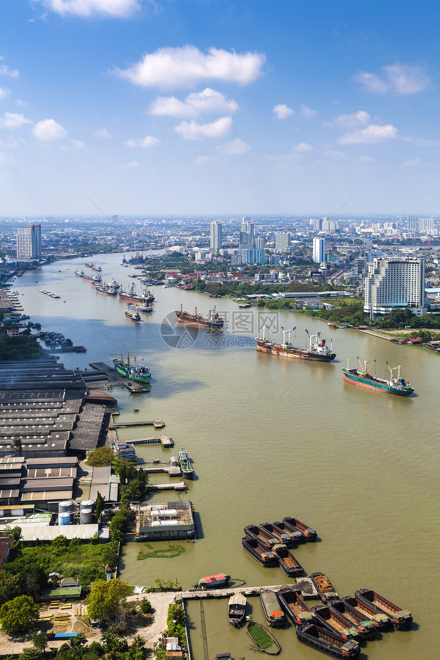 泰国曼谷市的景光泰国河川城城市办公室景观建筑市中心交通首都酒店天空基础设施图片