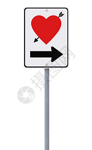 爱情路标白色警告红色概念背景图片