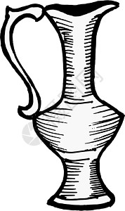 大铜尊缶装饰花瓶咖啡壶家庭金属水壶黄铜手工茶壶收藏品礼物纪念品插画