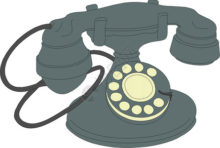 旧电话商业拨号古董黑色办公室戒指技术白色插图艺术背景图片