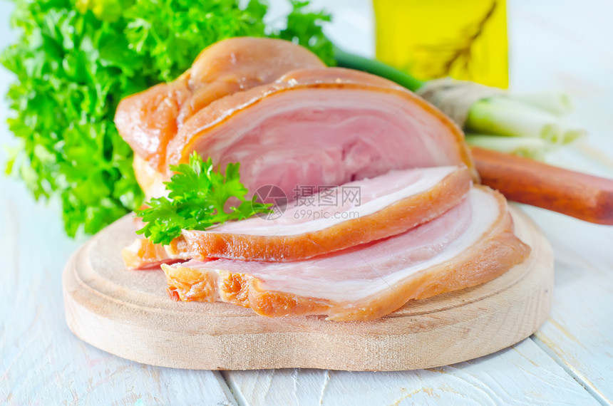 烟熏猪油木头木板火腿熏肉生产沙拉发射大理石产品饮食图片