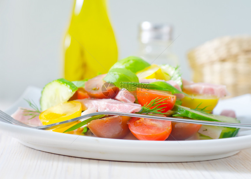 新鲜沙拉餐厅火腿服务小吃维生素早餐午餐黄瓜低脂肪饮食图片