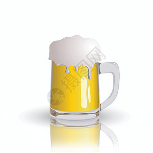 啤酒艺术泡沫酒精黄色白色玻璃金子绘画插图气泡背景图片