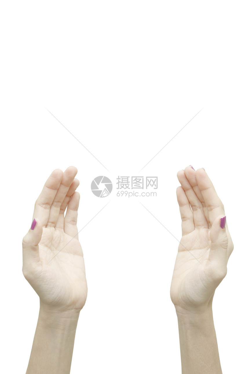 双手伸向女士女性女孩白色图片
