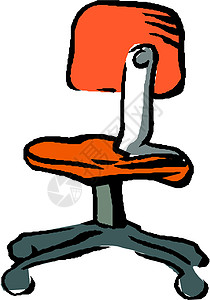 豪华贵宾椅办公室主席皮革座位奢华扶手办公椅椅子经理轮子家具旋转插画
