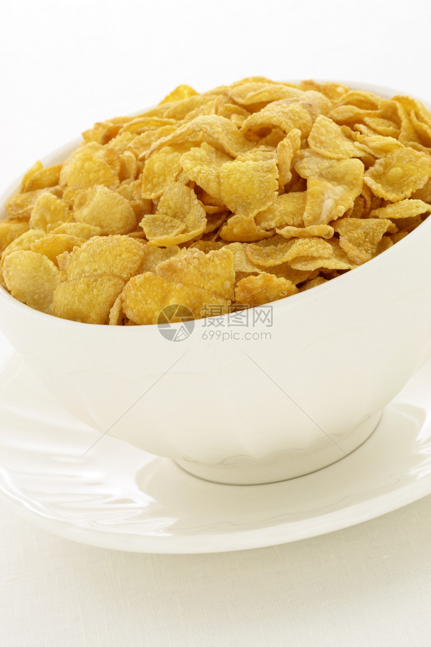 和佳美的 可口的玉米花营养早餐食物酸奶浆果谷物勺子玉米片粮食麦片图片