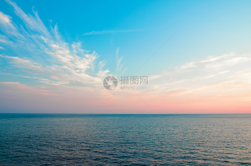 天空背景蓝色日落支撑天气地平线场景墙纸太阳海洋反射图片