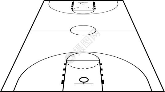 篮球场矢量篮球法院的矢量插图篮子法庭地面场地运动中心木板竞赛篮球场娱乐插画