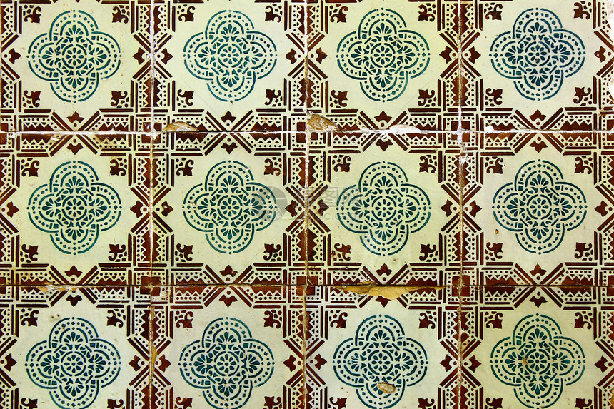 Azulejos 葡萄牙瓷砖艺术家马赛克艺术品陶瓷工艺建筑学正方形几何地面古董图片