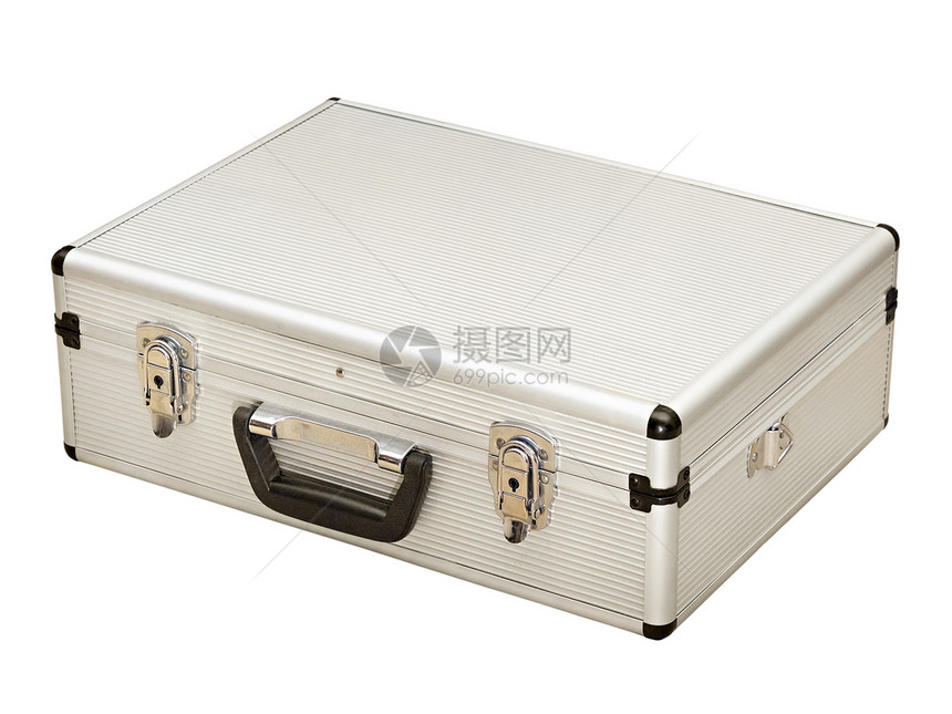 灰金属手提箱灰色公文包锁定盒子金属秘密贮存行李手提箱保险箱图片