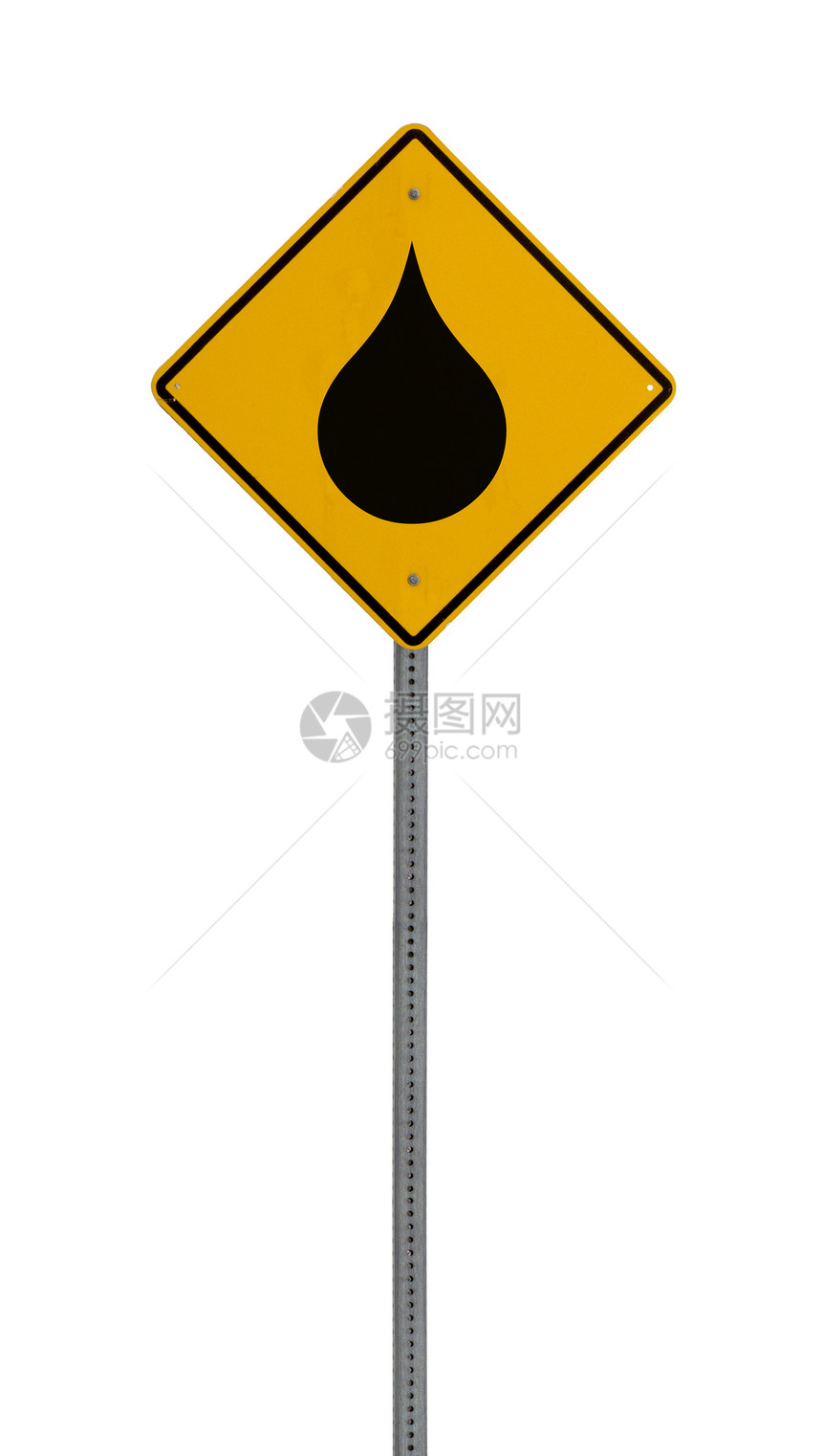 孤立的黄色驾驶警示信号水滴图片