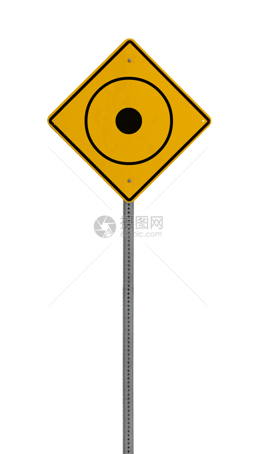 孤立的黄色驾驶警示警告符号点圆图片