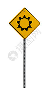 菱形标志孤立的黄色驾驶警示太阳背景