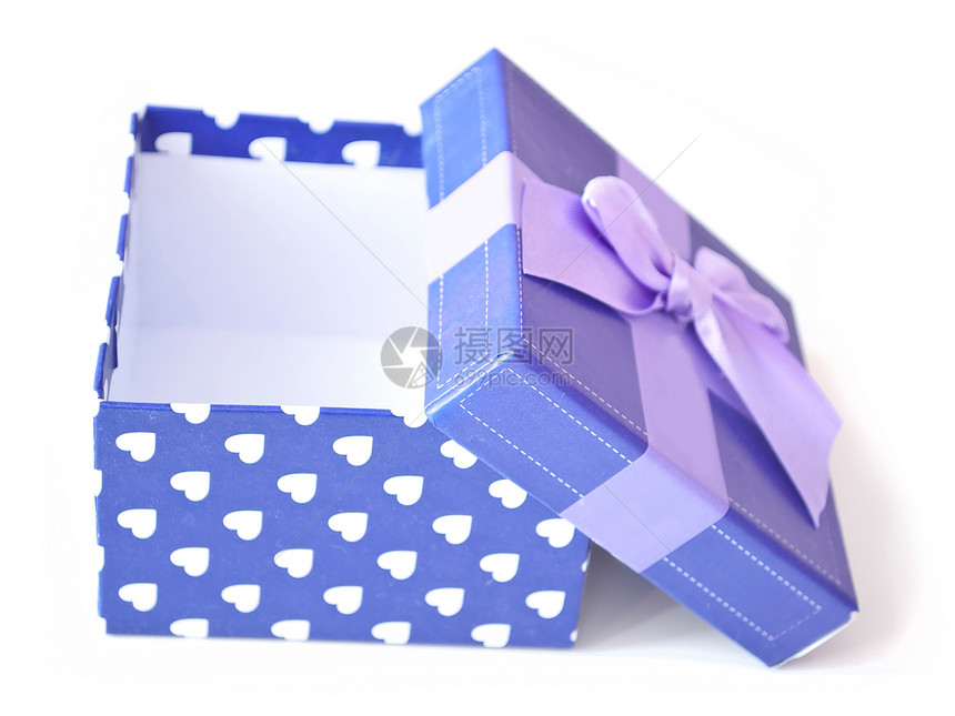 礼品盒蓝色纸板纪念日订婚周年惊喜庆典戒指宝石购物图片