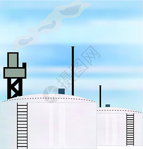 美国工业石油工业炼油厂环境破坏商业液化技术楼梯天然气力量插图建筑插画