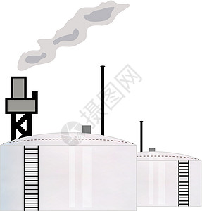 美国工业石油工业炼油厂标签环境活力烟囱插图汽油商业液化金属建筑插画