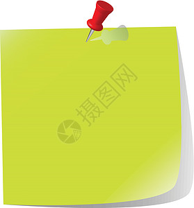 绿色夹子矢量  钉面纸纸 绿色版税公告标识笔记纸横幅纸板夹子阴影图纸插图插画