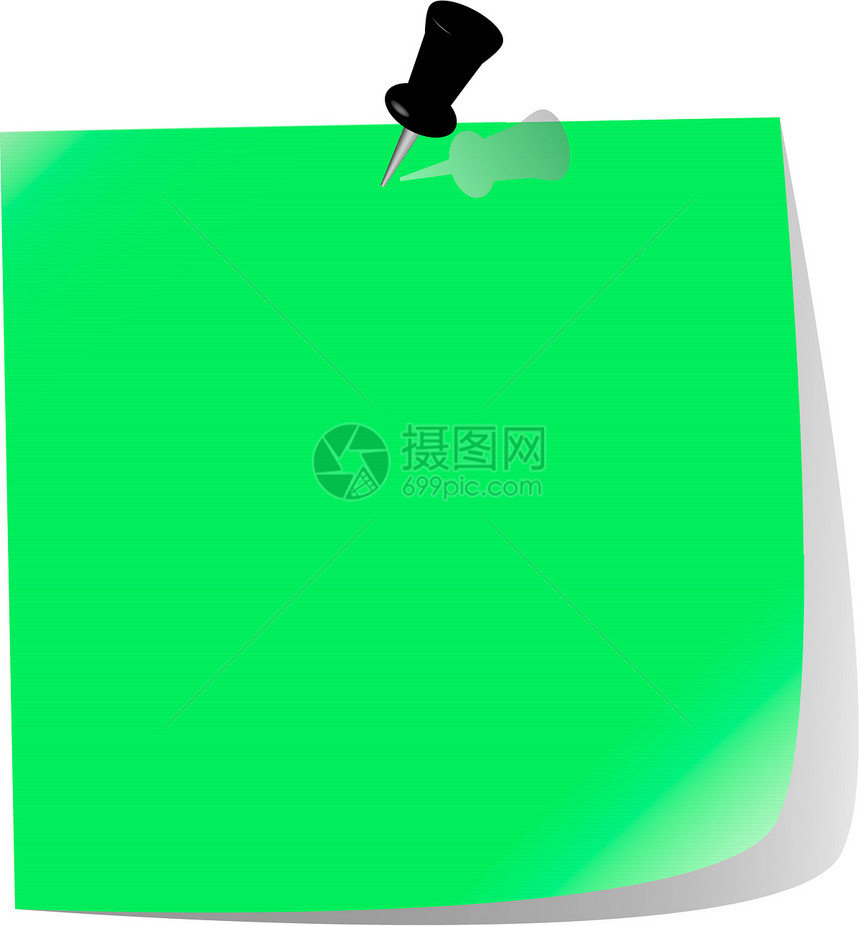 矢量  钉面纸纸 绿色立方体纸板标识公告笔记艺术阴影笔记纸图纸横幅图片