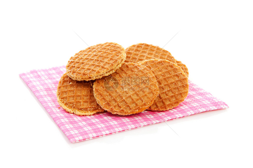 配糖浆的饼干 典型的荷兰支架图片