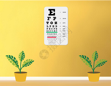 视功能检查内静眼图心理尺寸专业人员物理装饰风格临界点眼睛字母数字插画