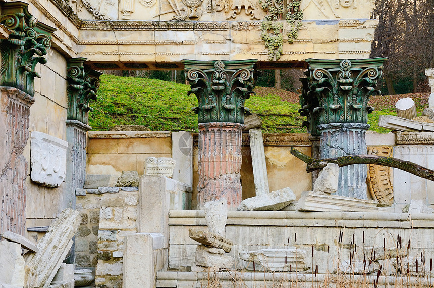 罗马的废墟建筑学柱子历史碎片地标旅行建筑观光旅游造型图片