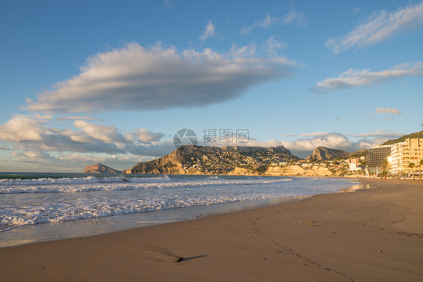 Calpe 海滩水平晴天阳光支撑海洋海岸图片