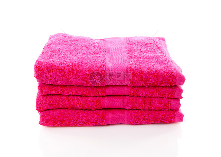 粉红色的毛巾洗衣店浴室粉色折叠图片