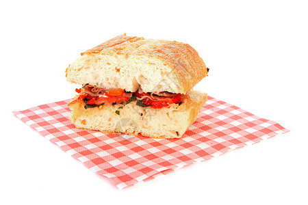 餐巾纸上健康三明治绿色奢华餐巾味道小吃美食晚餐面包午餐早餐背景图片