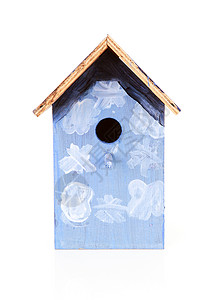 儿童画的蓝鸟屋背景图片